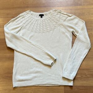 Talbots Women's Ivory Cable Knit Sweater